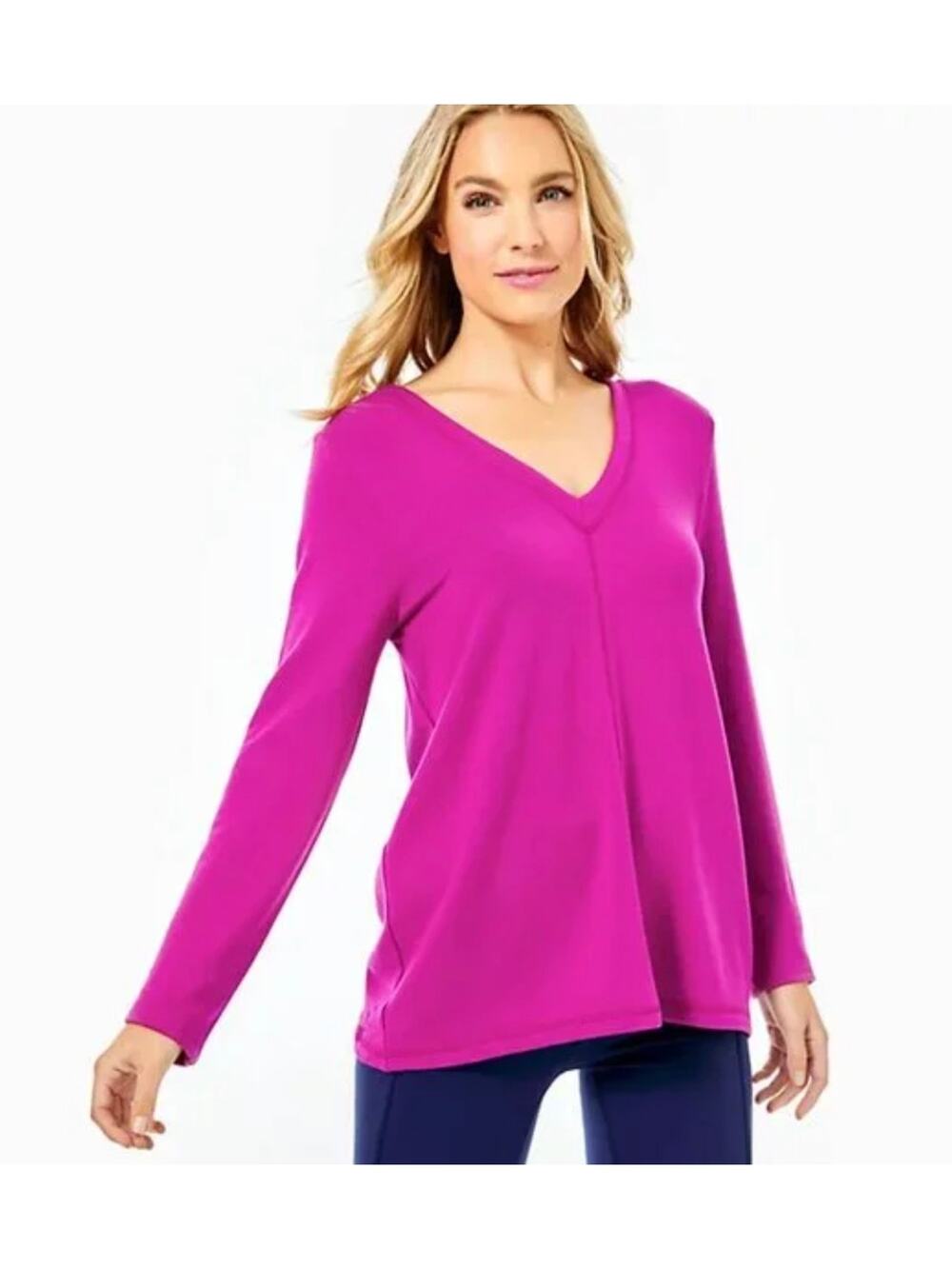 Lilly Pulitzer Womens S Purple Areli Lightweight Knit Pullover Sweater Berry